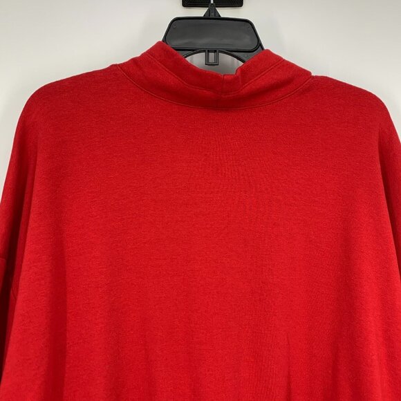 Liz Claiborne Sweatshirt Red Mock Neck Long Sleeve Tunic Sweater - Picture 9 of 10